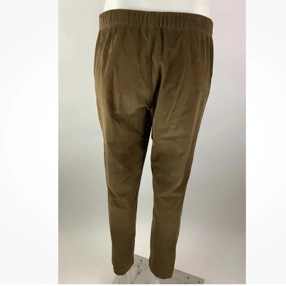 J Jill Sz 10 Pull On Straight Leg Corduroy Pants Tan Cotton Spandex Casual